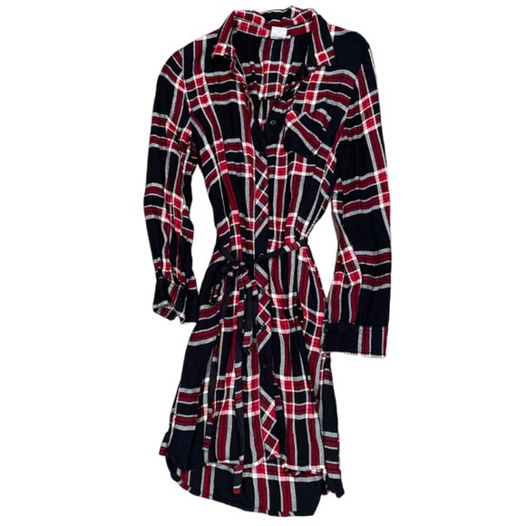Plaid Button Down Dress by BLL nyc, Size Large - Picture 1 of 10